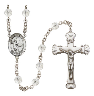 Silver-Plated 6mm Guardian Angel/Soccer Rosary