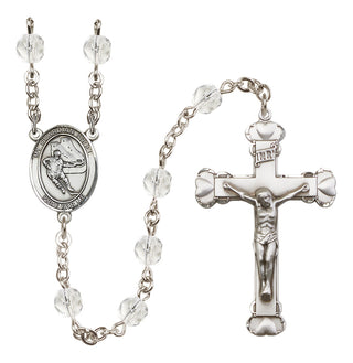 Silver-Plated 6mm Guardian Angel/Hockey Rosary