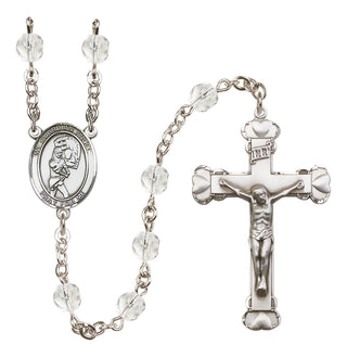 Silver-Plated 6mm Guardian Angel/Softball Rosary