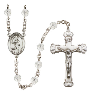 Silver-Plated 6mm Guardian Angel/Track&Field-Men Rosary