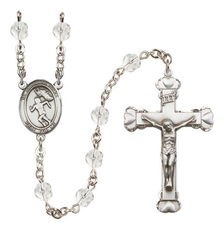 Silver-Plated 6mm Guardian Angel/Track&Field-Women Rosary