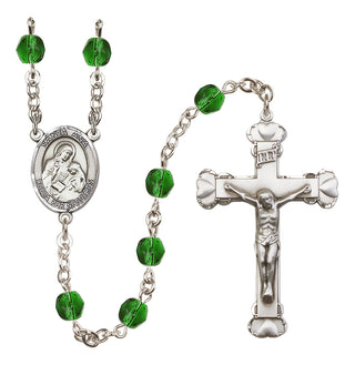 Silver-Plated 6mm Santa Ana  Engraved Catholic Rosaries