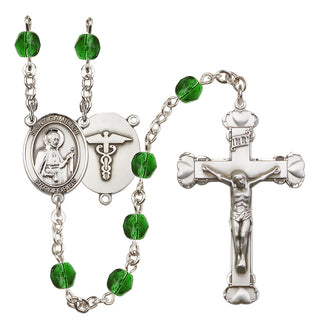 Silver-Plated 6mm Saint Camillus of Lellis / Nurse Rosary