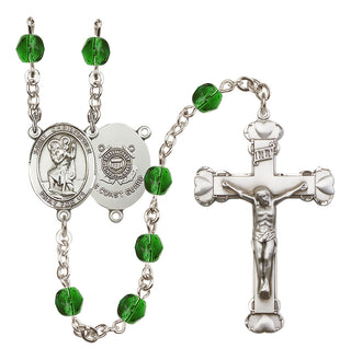 Silver-Plated 6mm Saint Christopher / Coast Guard Rosary