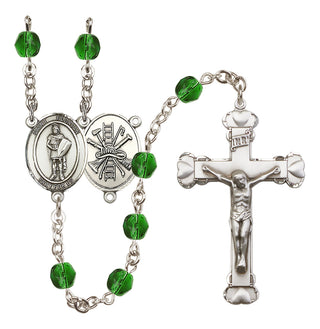 Silver-Plated 6mm Saint Florian/Firefighter Rosary
