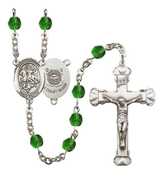 Saint George and Coast Guard Rosary with Emerald Beads