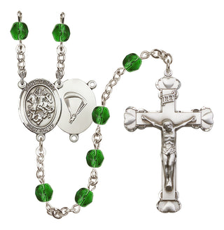Silver-Plated 6mm Saint George / Paratrooper Rosary