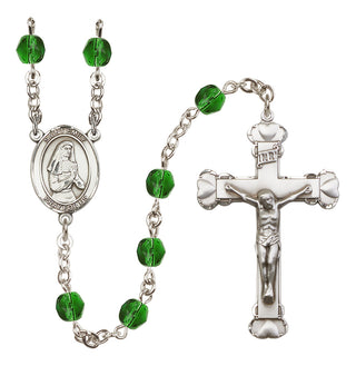 Silver-Plated 6mm Saint Emily de Vialar  Engraved Catholic Rosaries