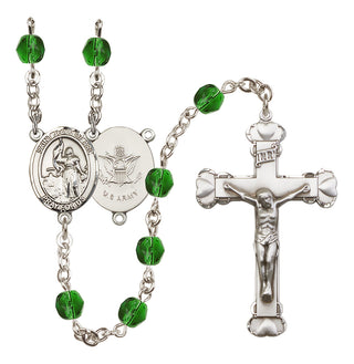 Silver-Plated 6mm Saint Joan of Arc / Army Rosary