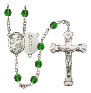 Silver-Plated 6mm Saint Luke the Apostle / Doctor Rosary