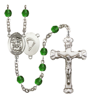 Saint Michael and Paratrooper Rosary with Emerald Beads