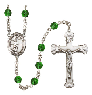 Silver-Plated 6mm Saint Christopher/Volleyball Rosary