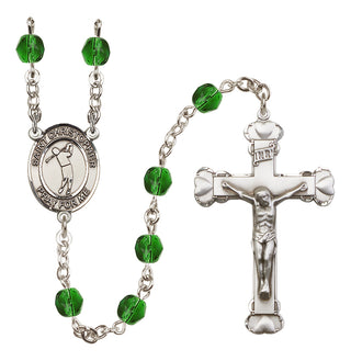 Silver-Plated 6mm Saint Christopher/Golf Rosary