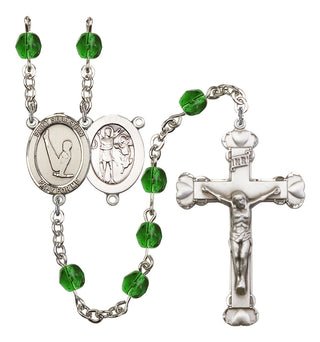 Saint Sebastian and Gymnastics Rosary with Emerald Beads