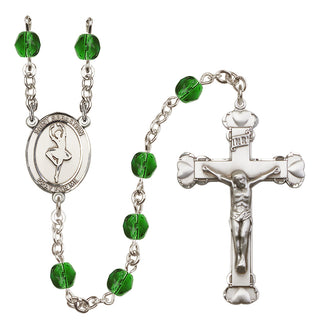 Silver-Plated 6mm Saint Sebastian/Dance Rosary