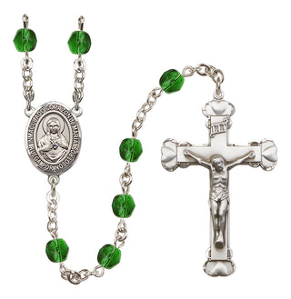 Silver-Plated 6mm Corazon Inmaculado de Maria  Engraved Catholic Rosaries