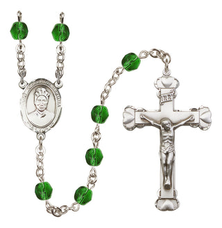Silver-Plated 6mm Saint Josephine Bakhita  Engraved Catholic Rosaries