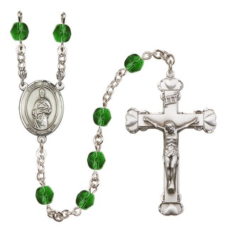 Silver-Plated 6mm Saint Eligius  Engraved Catholic Rosaries