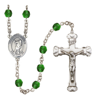 Silver-Plated 6mm Saint Christopher/Lacrosse Rosary