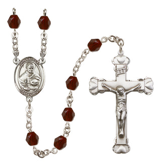 Silver-Plated 6mm Saint Albert the Great  Engraved Catholic Rosaries