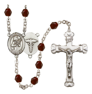 Silver-Plated 6mm Saint Agatha / Nurse Rosary