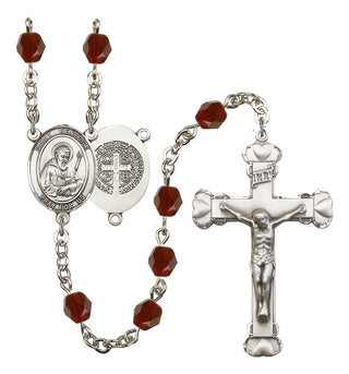 Saint Benedict Rosary with Garnet Beads