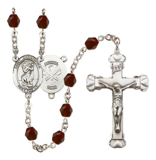 Silver-Plated 6mm Saint Christopher / Nat'l Guard Rosary