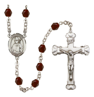 Silver-Plated 6mm Saint Dennis  Engraved Catholic Rosaries