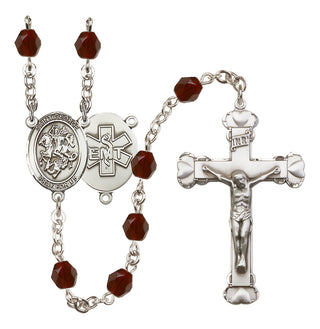 Silver-Plated 6mm Saint George / EMT Rosary