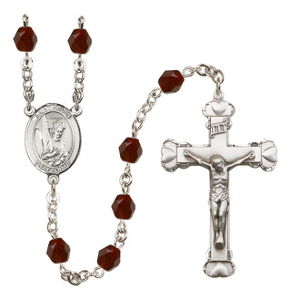 Silver-Plated 6mm Saint Helen  Engraved Catholic Rosaries