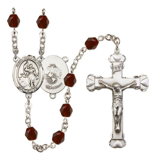 Silver-Plated 6mm Saint Joan of Arc / Marines Rosary