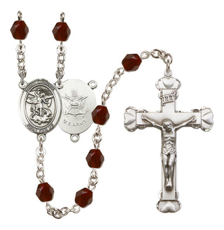 Silver-Plated 6mm Saint Michael / Army Rosary