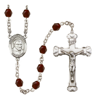 Silver-Plated 6mm Saint Vincent de Paul  Engraved Catholic Rosaries