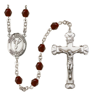 Silver-Plated 6mm Saint Sebastian/Cheerleading Rosary