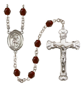Silver-Plated 6mm Saint Regina  Engraved Catholic Rosaries