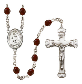 Silver-Plated 6mm Saint Rose Philippine Duchesne  Engraved Catholic Rosaries