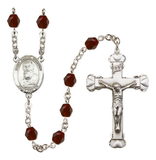 Silver-Plated 6mm Saint Daniel Comboni  Engraved Catholic Rosaries