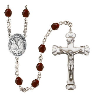 Silver-Plated 6mm Saint Mary Magdalene of Canossa  Engraved Catholic Rosaries
