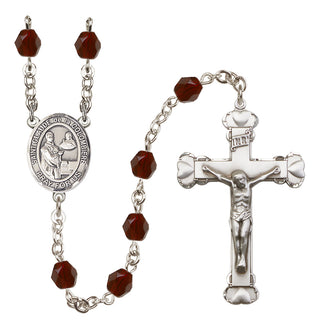 Silver-Plated 6mm Saint Claude de la Colombiere  Engraved Catholic Rosaries