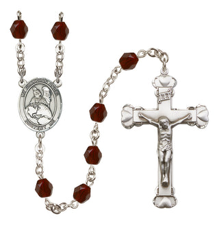 Silver-Plated 6mm Guardian Angel Protector  Engraved Catholic Rosaries