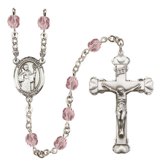 Silver-Plated 6mm Saint Augustine  Engraved Catholic Rosaries