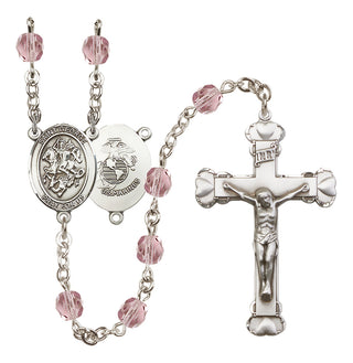 Silver-Plated 6mm Saint George / Marines Rosary