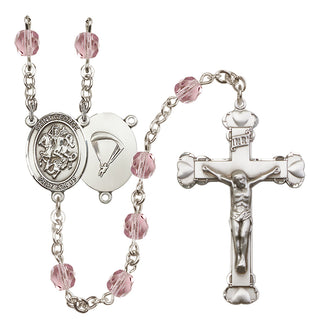 Silver-Plated 6mm Saint George / Paratrooper Rosary
