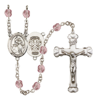 Silver-Plated 6mm Saint Joan of Arc / Nat'l Guard Rosary