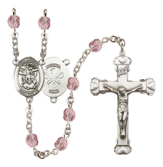 Silver-Plated 6mm Saint Michael / Nat'l Guard Rosary