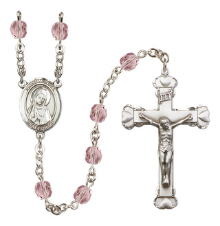Silver-Plated 6mm Saint Monica  Engraved Catholic Rosaries