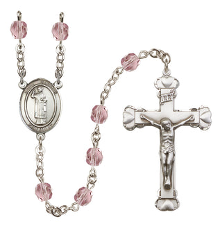 Silver-Plated 6mm Saint Stephen the Martyr  Engraved Catholic Rosaries