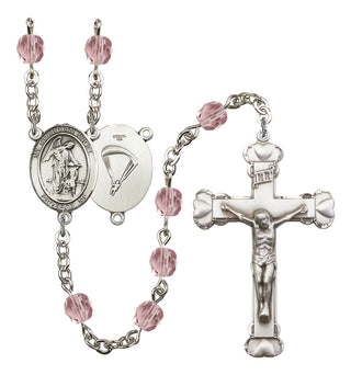 Guardian Angel and Paratrooper Rosary with Light Amethyst Beads
