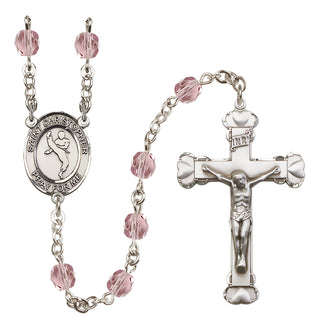 Silver-Plated 6mm Saint Christopher/Martial Arts Rosary