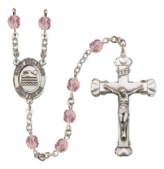 Silver-Plated 6mm Saint Sebastian/Swimming Rosary
